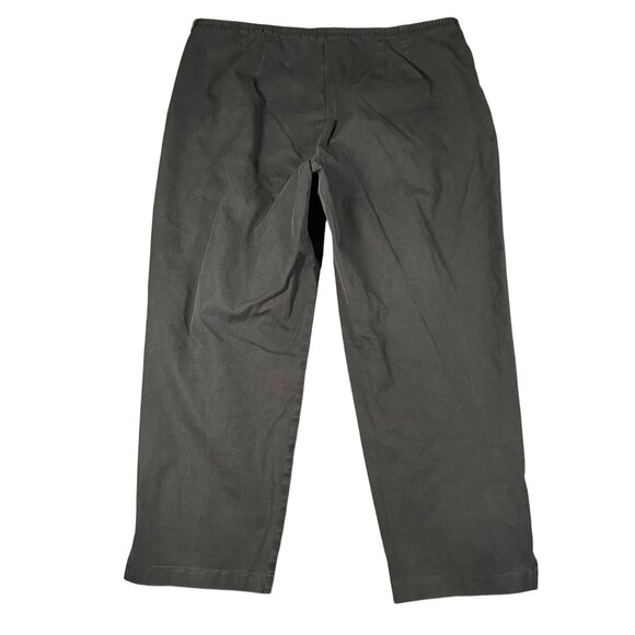 Eileen Fisher Womens L Black Organic Cotton Blend Flat Front‎ Cropped Pants - Picture 7 of 7